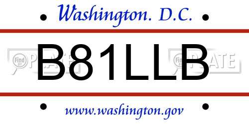 B81LLB District Of Columbia License Plate
