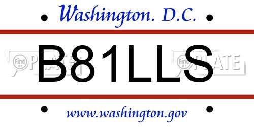 B81LLS District Of Columbia License Plate