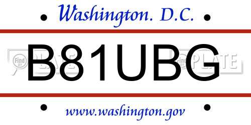 B81UBG District Of Columbia License Plate