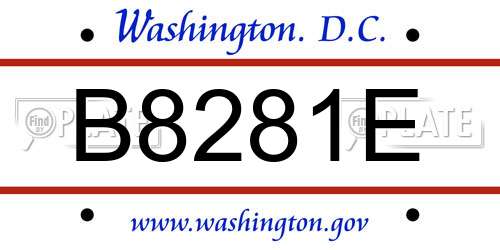 B8281E District Of Columbia License Plate