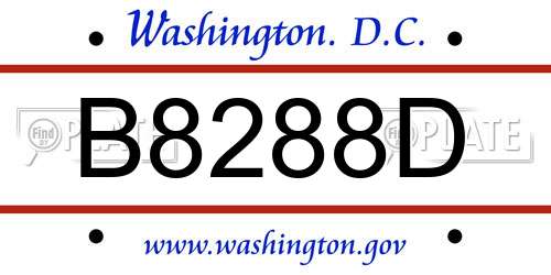 B8288D District Of Columbia License Plate