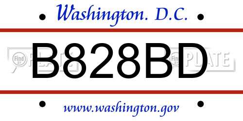 B828BD District Of Columbia License Plate