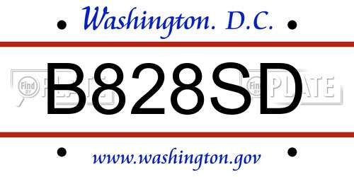 B828SD District Of Columbia License Plate