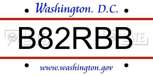 B82RBB District Of Columbia License Plate