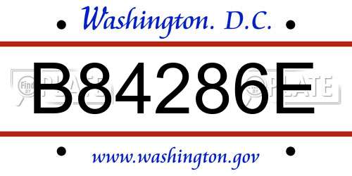 B84286E District Of Columbia License Plate