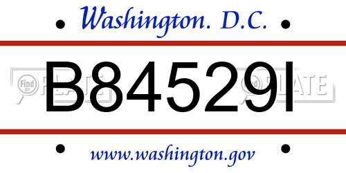 B84529I District Of Columbia License Plate
