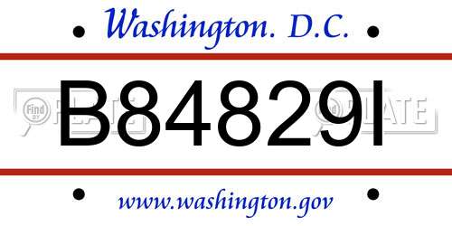 B84829I District Of Columbia License Plate