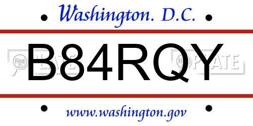 B84RQY District Of Columbia License Plate