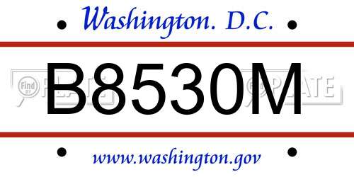 B8530M District Of Columbia License Plate