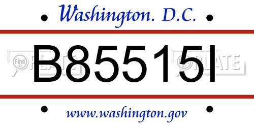B85515I District Of Columbia License Plate