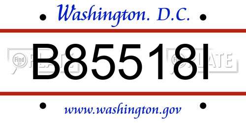 B85518I District Of Columbia License Plate