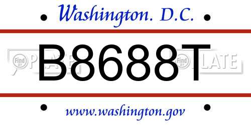 B8688T District Of Columbia License Plate