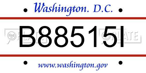 B88515I District Of Columbia License Plate