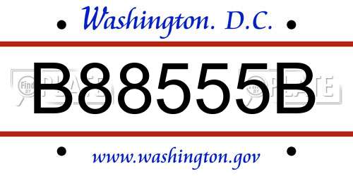 B88555B District Of Columbia License Plate