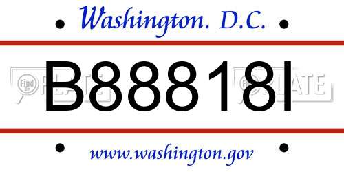B88818I District Of Columbia License Plate