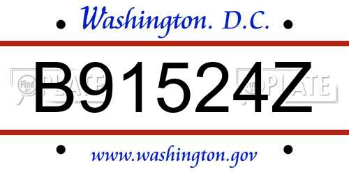 B91524Z District Of Columbia License Plate