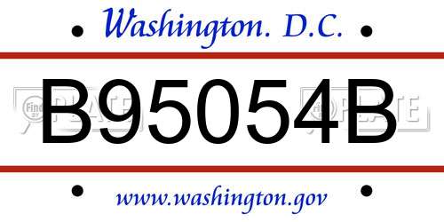 B95054B District Of Columbia License Plate