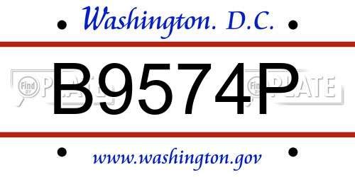 B9574P District Of Columbia License Plate