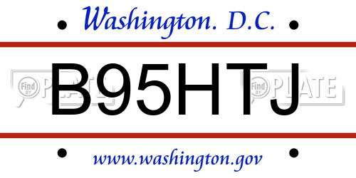 B95HTJ District Of Columbia License Plate