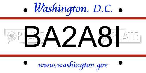 BA2A8I District Of Columbia License Plate
