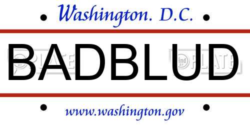 BADBLUD District Of Columbia License Plate
