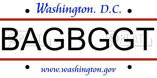 BAGBGGT District Of Columbia License Plate
