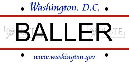 BALLER District Of Columbia License Plate