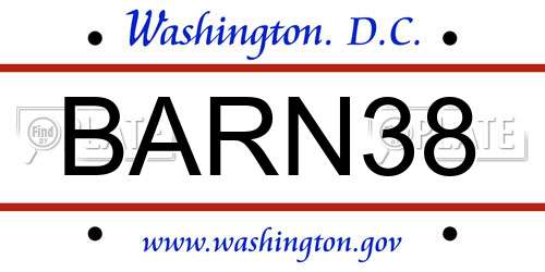 BARN38 District Of Columbia License Plate