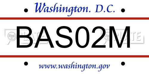 BAS02M District Of Columbia License Plate