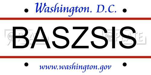 BASZSIS District Of Columbia License Plate