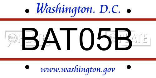 BAT05B District Of Columbia License Plate