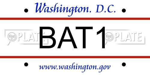 BAT1 District Of Columbia License Plate