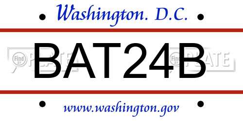 BAT24B District Of Columbia License Plate