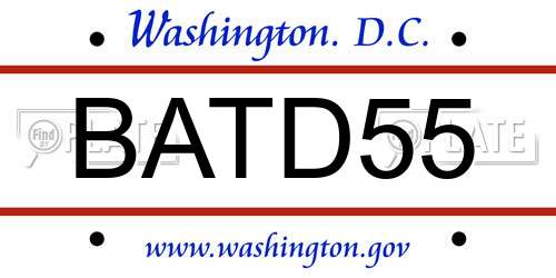 BATD55 District Of Columbia License Plate