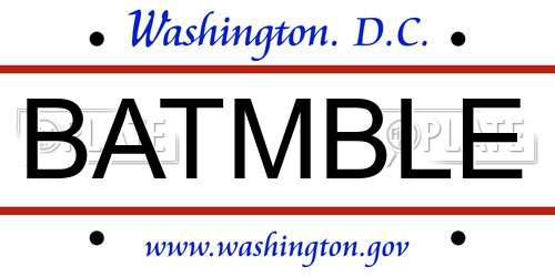 BATMBLE District Of Columbia License Plate