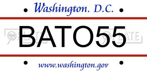 BATO55 District Of Columbia License Plate