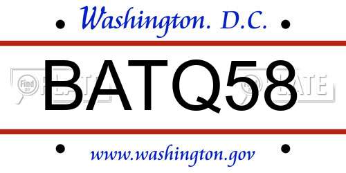 BATQ58 District Of Columbia License Plate