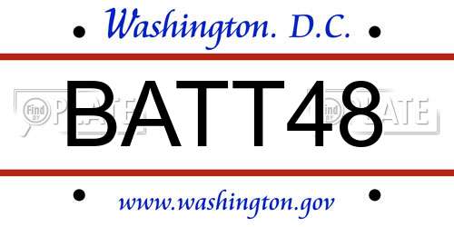 BATT48 District Of Columbia License Plate