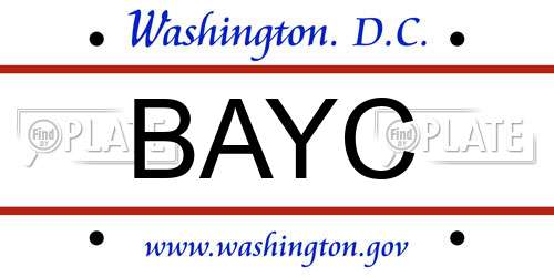 BAYC District Of Columbia License Plate