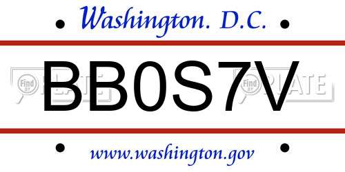 BB0S7V District Of Columbia License Plate