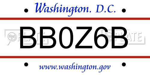 BB0Z6B District Of Columbia License Plate