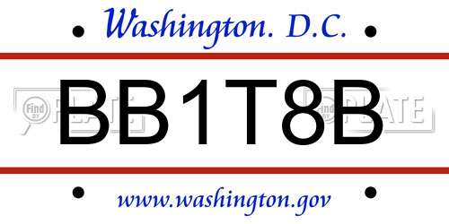 BB1T8B District Of Columbia License Plate