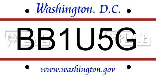 BB1U5G District Of Columbia License Plate