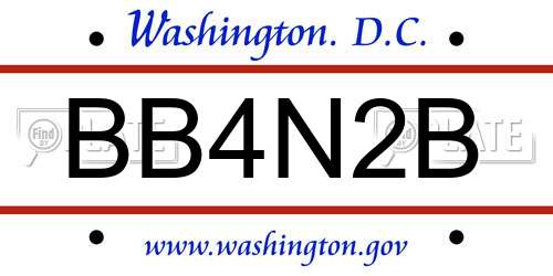 BB4N2B District Of Columbia License Plate