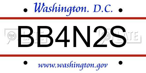 BB4N2S District Of Columbia License Plate