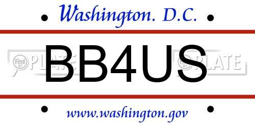 BB4US District Of Columbia License Plate