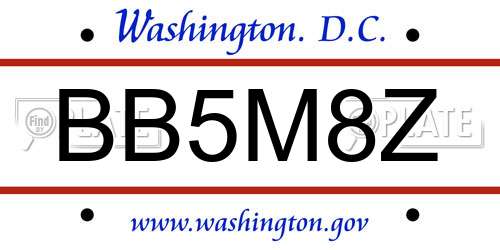BB5M8Z District Of Columbia License Plate