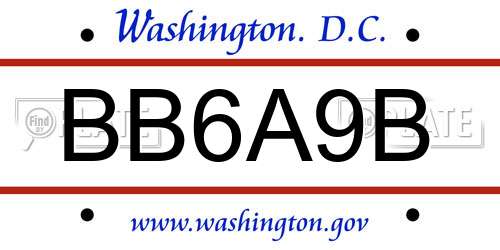 BB6A9B District Of Columbia License Plate