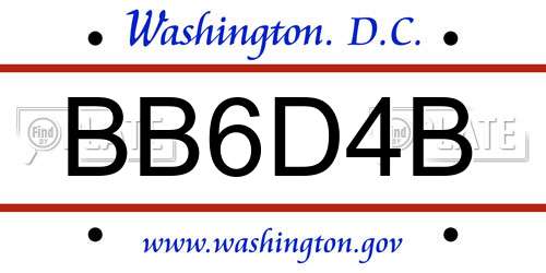 BB6D4B District Of Columbia License Plate
