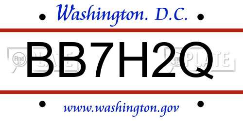 BB7H2Q District Of Columbia License Plate